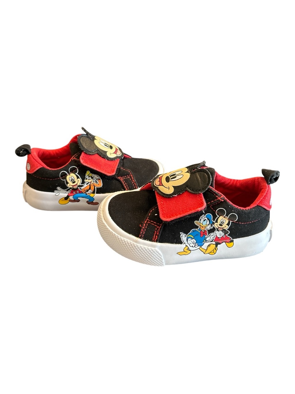 Disney Junior Mickey Mouse & Donald Duck Toddler Sneakers Hook & Loop Size 5